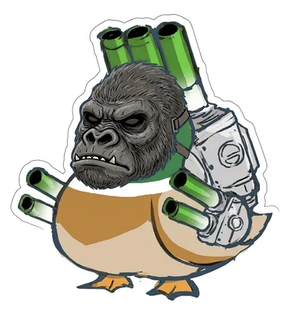 ゴリラのマスクをかぶった鴨葱やん